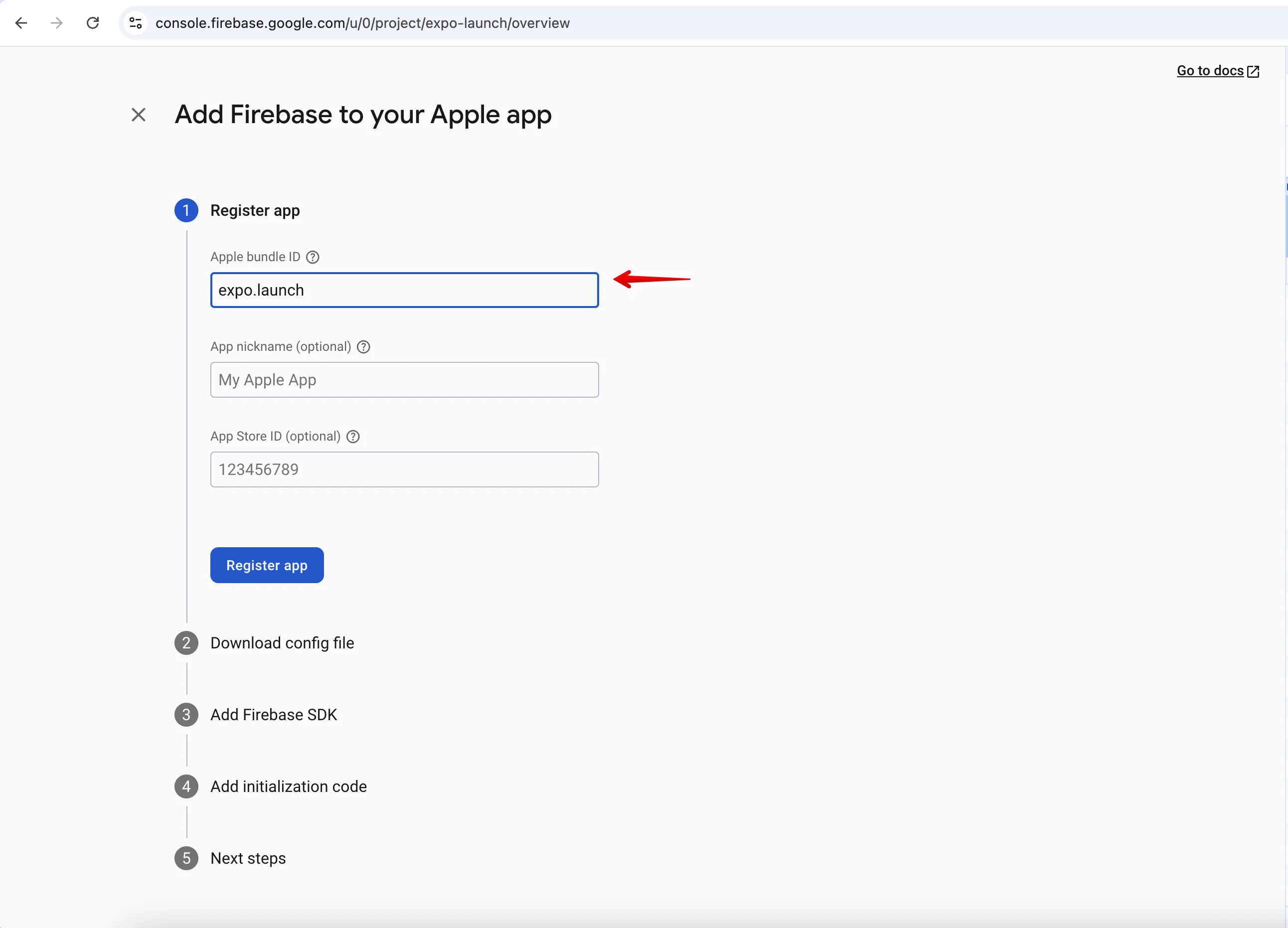 iOS app step 3