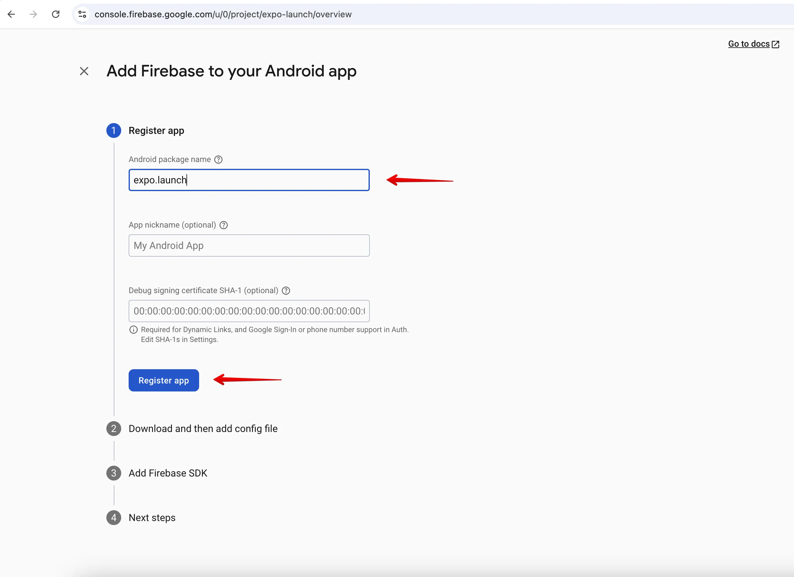Android app step 2