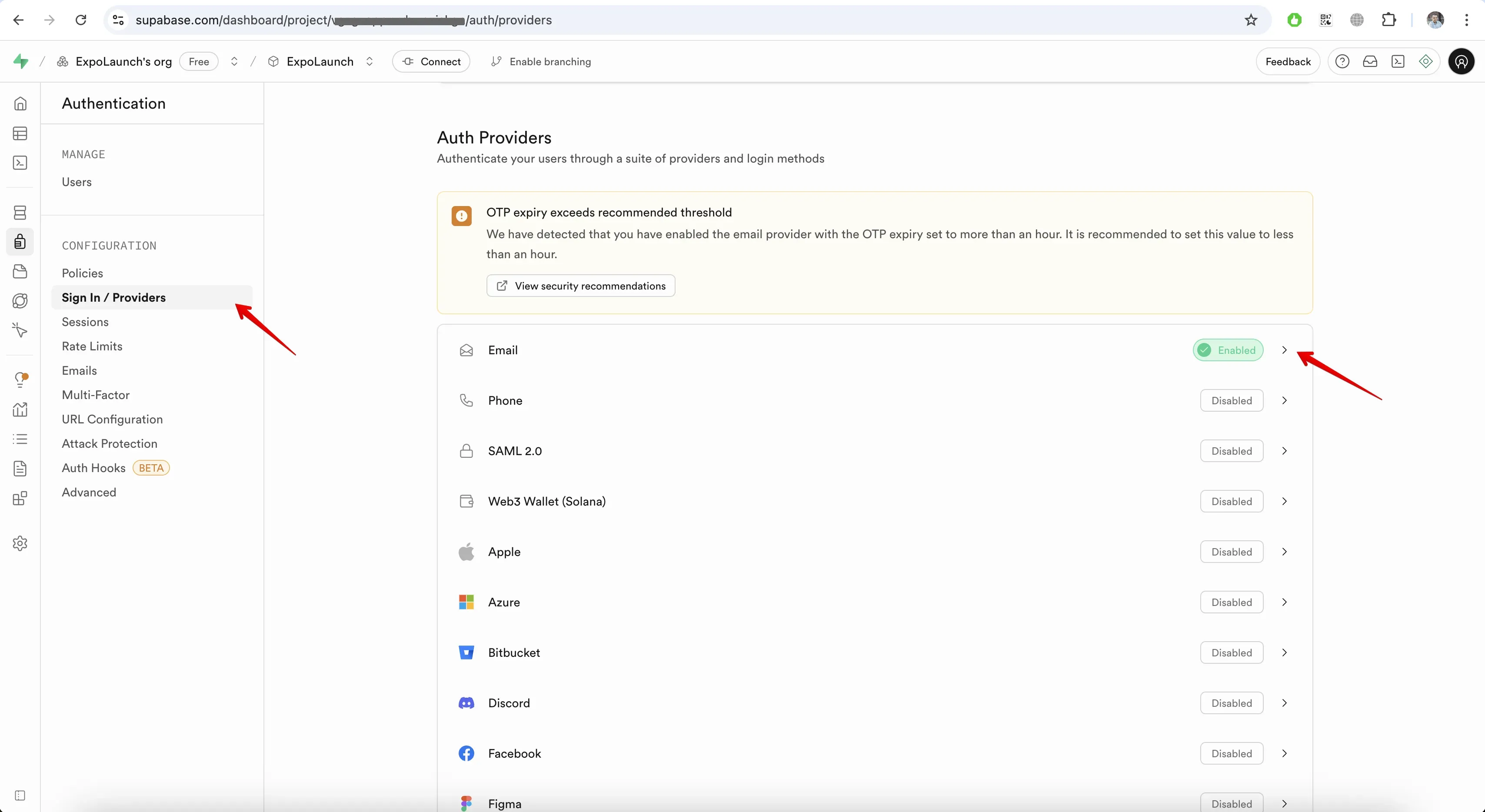 supabase login with email
